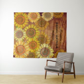 Tenture Décoration rustique boho tournesol pour une douche (En situation (horizontale))