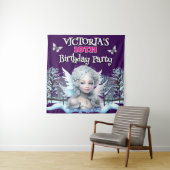Tenture Décorations d'anniversaire pour filles thème fée m (En situation)