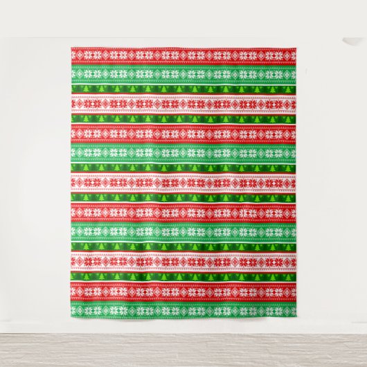 TENTURE DÉCORATIONS DE NOËL DESIGN ROUGE BLANC VERT (Devant)