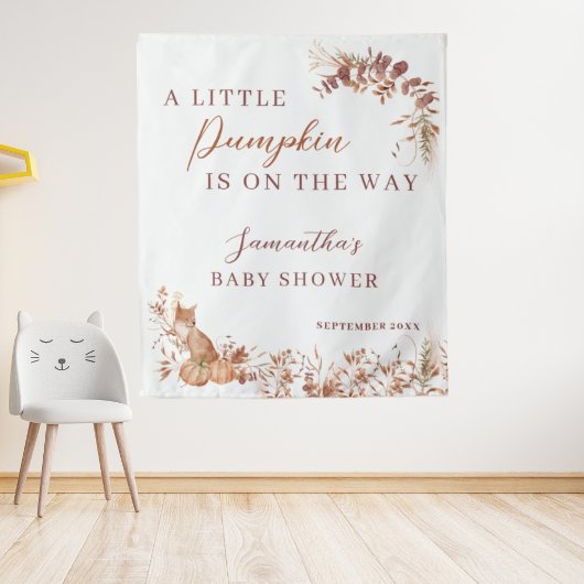 Tenture Decorative Autumn Terracotta Fox Pumpkin