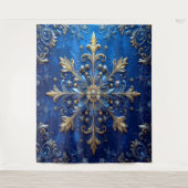 Tenture Decorative Blue Gold Holiday Backdrop (Devant)