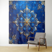 Tenture Decorative Blue Gold Holiday Backdrop (En situation)