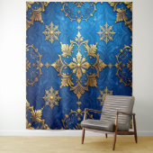 Tenture Decorative Blue Gold Holiday Backdrop (En situation)