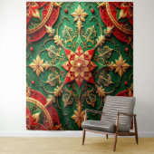 Tenture Decorative Red Green Holiday Backdrop (En situation)