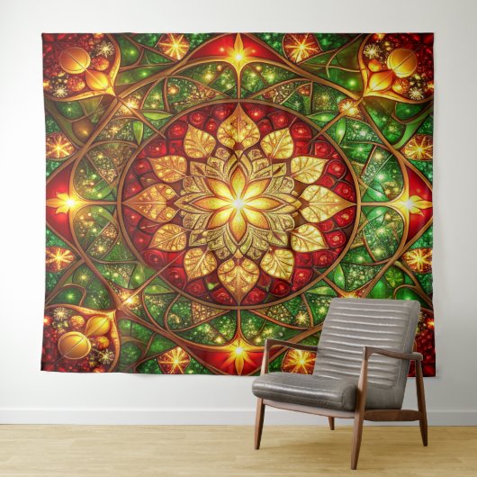 Tenture Decorative Red Green Holiday Backdrop (En situation (horizontale))