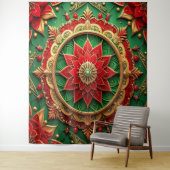 Tenture Decorative Red Green Holiday Backdrop (En situation)