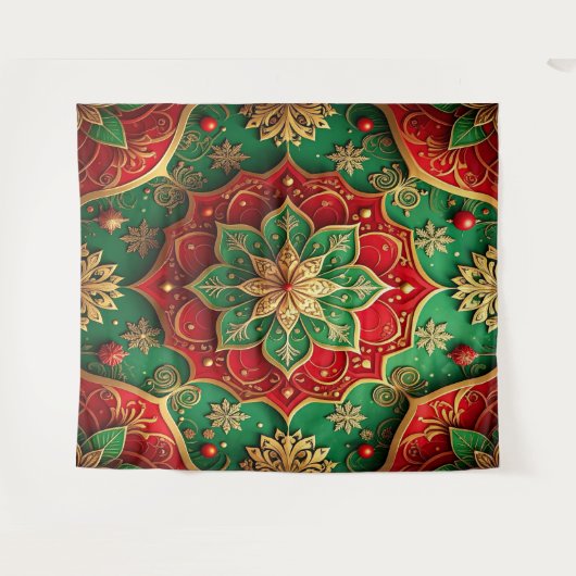 Tenture Decorative Red Green Holiday Backdrop (Devant (Horizontal))