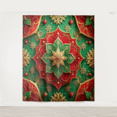 Tenture Decorative Red Green Holiday Backdrop (Devant)