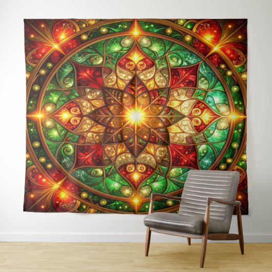 Tenture Decorative Red Green Holiday Backdrop (En situation (horizontale))