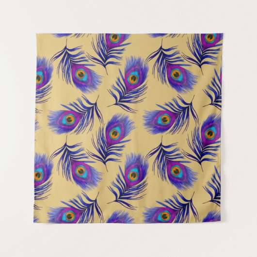 Tenture Decorative seamless pattern with beautiful peacock (Devant)