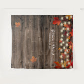Tenture Décors de mariage automnal rustique avec feuilles (Devant (Horizontal))