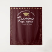 Tenture Deep Burgundy Class Of 2026 Graduation Backdrop (Devant)