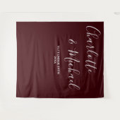 Tenture Deep Burgundy Script Minimalist Wedding Backdrop (Devant (Horizontal))