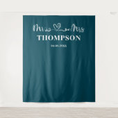 Tenture Deep Teal | Mr and Mrs Elegant Simple Backdrop (Devant)