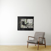 Tenture Deer Elk Buck Chasse Camo USA Drapeau Camoflauge (En situation (horizontale))