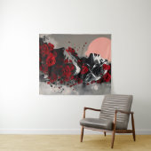 Tenture Déesse aux roses rouges (En situation (horizontale))