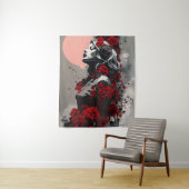 Tenture Déesse aux roses rouges (En situation)
