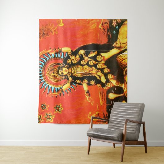 Tenture Déesse de destruction hindoue Kali 5 (En situation)