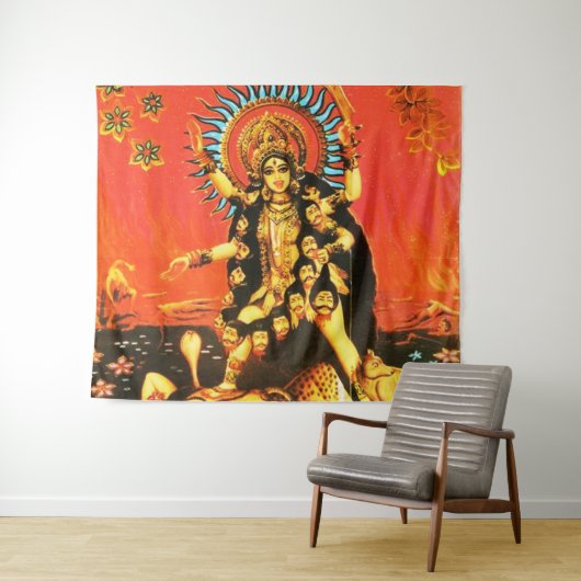 Tenture Déesse de destruction hindoue Kali 5 (En situation (horizontale))