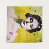 Tenture Déesse de printemps Jaunes et roses (Devant (Horizontal))