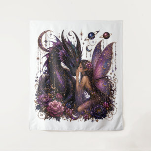 Tenture Déesse du dragon violet enchanté