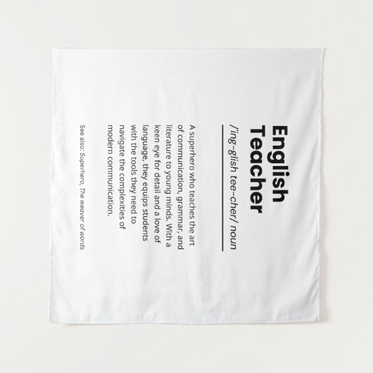 Tenture Définition de l'enseignant anglais Imprimer Appréc (Devant (Horizontal))