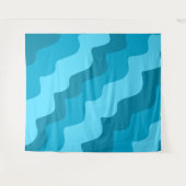 Tenture Dégradé bleu ondulé des vagues océaniques (Devant (Horizontal))