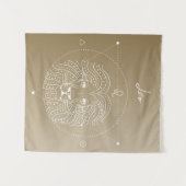 Tenture Dégradé du signe étoile du zodiaque de Leo (Devant (Horizontal))