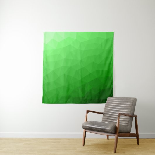 Tenture Dégradé vert clair motif de maille géométrique (En situation)