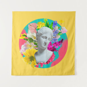 Tenture Délicat. Collage avec la tête de plâtre isoler