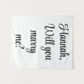 Tenture Demande en mariage personnalisée Veux-tu m'épouser (Devant (Horizontal))