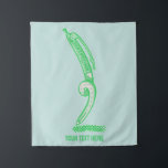 Tenture Demi-tons vert stylo pop art<br><div class="desc">Illustration d'un stylo à bille vert dessinant des demi-tons. Le stylo dit à mi-teinte dessus. Un design pour tous ceux qui aiment l'affiche de style rétro et l'art de la bande dessinée.</div>