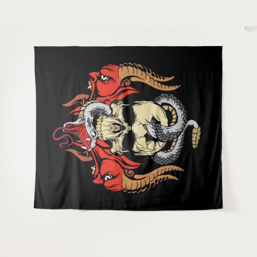 Tenture Démons, serpent et crâne (Devant (Horizontal))