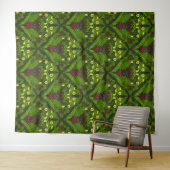 Tenture Dendroctones et fougères, feuilles verts (En situation (horizontale))