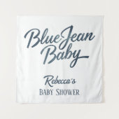 Tenture Denim Bear Clothesline Boy Blue Jean Baby shower (Devant)