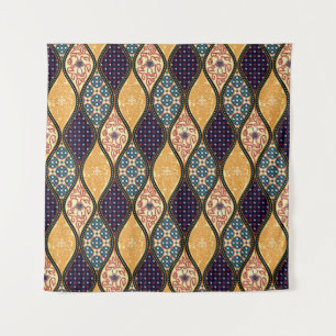 Tenture Denim Bleu Art Nouveau : sans couture