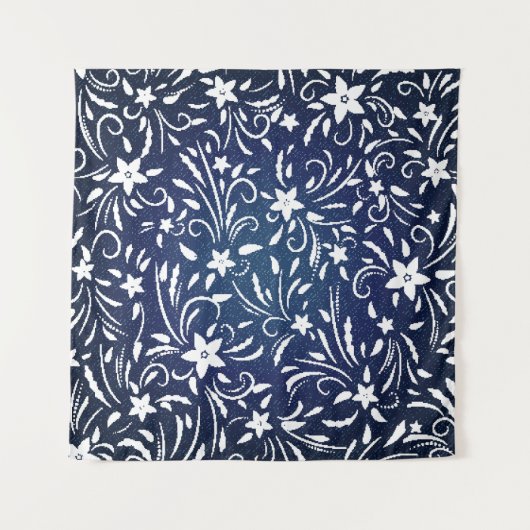 Tenture Denim Blooms : Floral Pattern Arrière - plan (Devant)