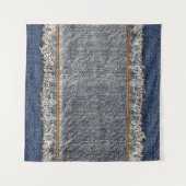 Tenture Denim Blue Jeans : Décontracté Double Patch (Devant (Horizontal))