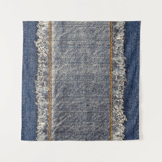 Tenture Denim Blue Jeans : Décontracté Double Patch (Devant (Horizontal))