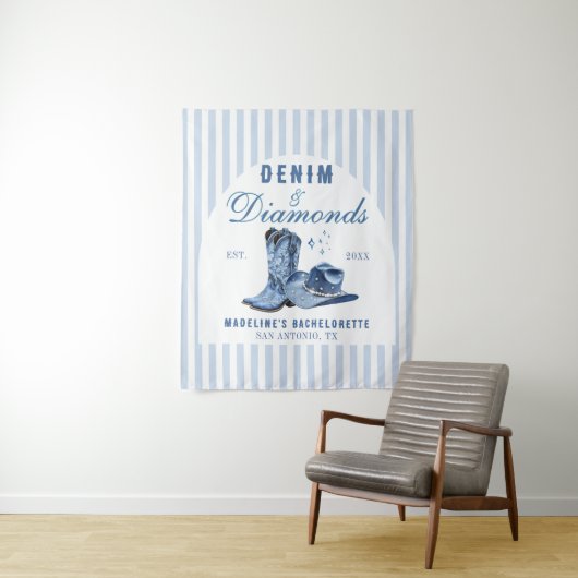 Tenture Denim Diamonds Bachelorette Arrière-plan Boot de l (En situation)