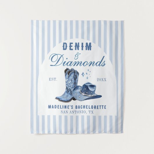 Tenture Denim Diamonds Bachelorette Arrière-plan Boot de l (Devant)