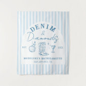 Tenture Dénim et diamants Bachelorette fond dessiné (Devant)