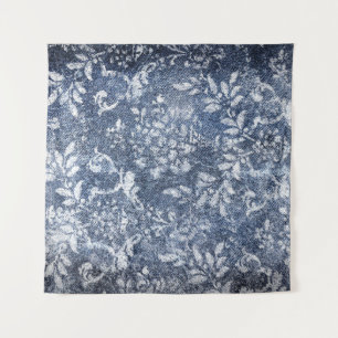 Tenture Denim floral défraîchi : Arrière - plan texturé gr