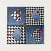 Tenture Denim Patchwork : Motif en tissu transparent (Devant (Horizontal))