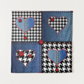 Tenture Denim Patchwork : Motif en tissu transparent (Devant)