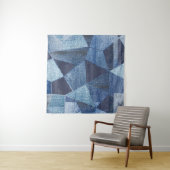 Tenture Denim Urban : Patchwork à rayures détendues. (En situation)