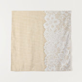 Tenture Dentelle blanche sur la conception du tissu. (Devant (Horizontal))