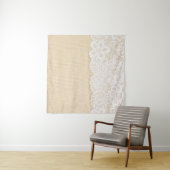 Tenture Dentelle blanche sur la conception du tissu. (En situation (horizontale))
