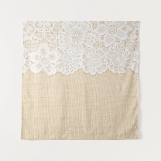 Tenture Dentelle blanche sur la conception du tissu. (Devant)