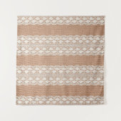 Tenture Dentelle blanche sur la texture Brown du Burlap (Devant (Horizontal))